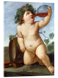 Akrylglastavla  Drinking Bacchus - Guido Reni