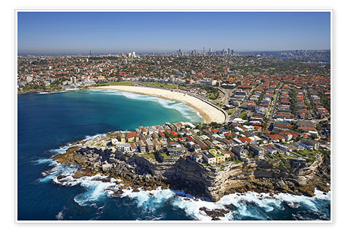 Poster Aerial view of Bondi Beach