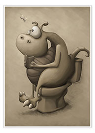 Poster  Dragon in the bathroom - Tooshtoosh