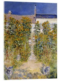 Akrylglastavla  The Artist's Garden at Vetheuil - Claude Monet