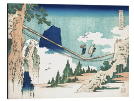 Aluminiumtavla  The Suspension Bridge on the Border of Hida and Etchu Provinces - Katsushika Hokusai