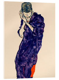 Akrylglastavla  Young Man In Purple Robe With Clasped Hands - Egon Schiele