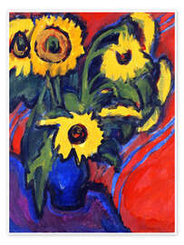Poster  Sunflowers - Ernst Ludwig Kirchner