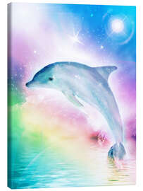 Canvastavla  Regnbågsdelfin - Dolphins DreamDesign