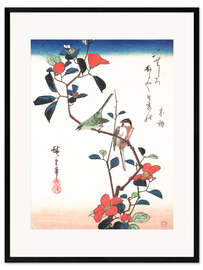 Inramat konsttryck  Flowers and Birdsin - Utagawa Hiroshige