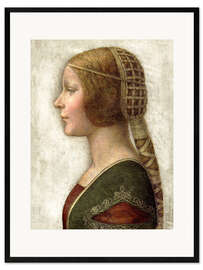 Inramat konsttryck  La bella Principessa - Leonardo da Vinci