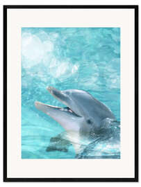 Inramat konsttryck  Dolphin - Humor - Dolphins DreamDesign