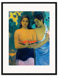 Inramat konsttryck  Två tahitiska kvinnor - Paul Gauguin