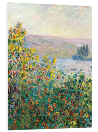 PVC-tavla  Flower Beds at Vétheuil - Claude Monet
