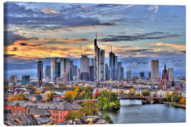 Canvastavla  Frankfurt skyline i kvällsljuset - HDR - HADYPHOTO