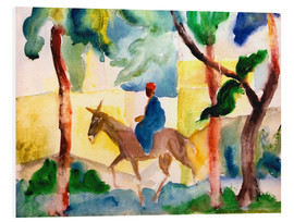 PVC-tavla  Man Riding on a Donkey - August Macke
