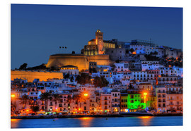 PVC-tavla  Gamla stan i Ibiza på natten - HADYPHOTO