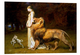 PVC-tavla  Una and the Lion, from Spenser's Faerie Queene - Briton Riviere