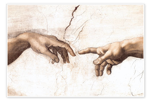 Poster Adams skapelse (detalj av händerna)