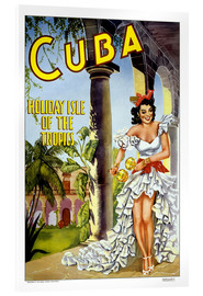 Akrylglastavla  Kuba - semesterön - Vintage Travel Collection