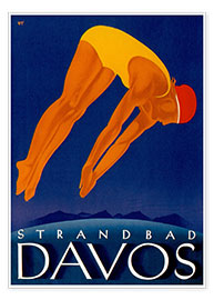 Poster  Beach Davos - Vintage Travel Collection