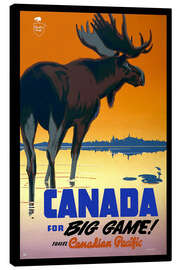 Canvastavla  Canada - big game - Vintage Travel Collection