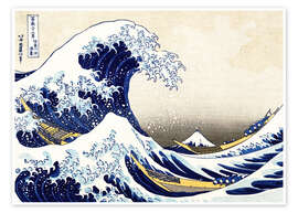 Poster  Under vågen utanför Kanagawa - Katsushika Hokusai