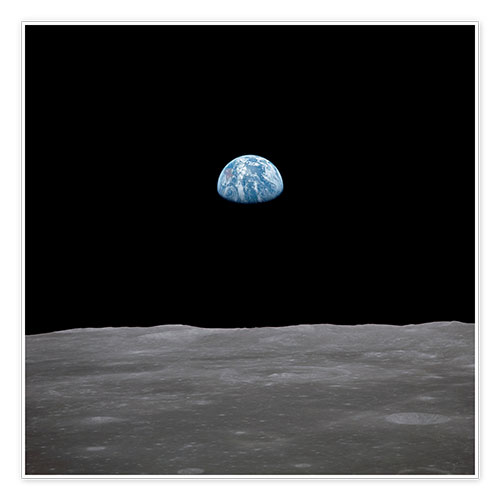 Poster Apollo 11 jordens uppstigning över månen, juli 1969