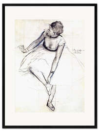 Inramat konsttryck  Dancer Adjusting Her Slipper - Edgar Degas