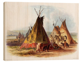 Trätavla  Camp of Native Americans - Karl Bodmer