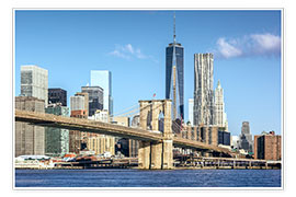 Poster New York: Brooklyn Bridge and World Trade Center