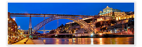 Poster Porto Portugal, bridge Dom Luis