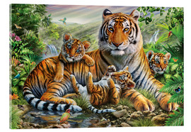 Akrylglastavla  Tiger and Cubs - Adrian Chesterman