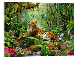 Akrylglastavla  Tiger i djungeln - Adrian Chesterman