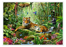 Poster Tiger i djungeln