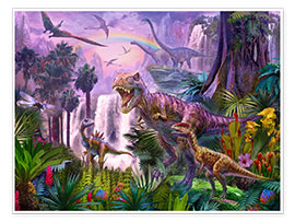 Poster  Dinos in the jungle - Jan Patrik Krasny