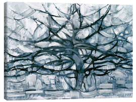 Canvastavla  Grått träd - Piet Mondriaan
