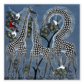 Poster  Black giraffes in Africa - Rubuni