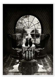 Poster  Room Skull, black and white - Ali Gulec