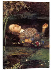 Canvastavla  Ophelia (detalj) - Sir John Everett Millais