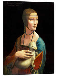 Canvastavla  Kvinnan med hermelinen - Leonardo da Vinci