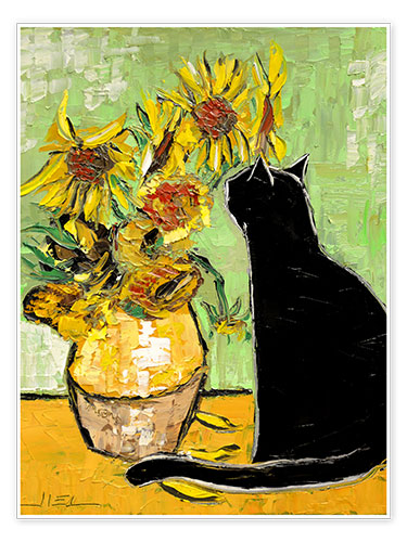 Poster The cat of Van Gogh