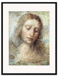 Inramat konsttryck  head of christ - Leonardo da Vinci