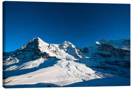 Canvastavla  Panoramic view from Lauberhorn with Eiger Mönch and Jungfrau mountain peak - Peter Wey