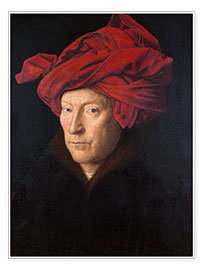 Poster  Portrait of a Man in a Red Turban - Jan van Eyck