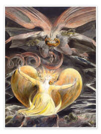 Poster  the great red dragon and the woman clothed with sun - William Blake