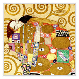 Poster  The Hug, detalj - Gustav Klimt