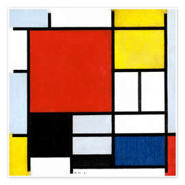 Poster  Composition with red, yellow, blue and black - Piet Mondriaan