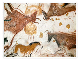 Poster Cave painting of a dun horse at Lascaux