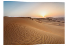 Akrylglastavla  Sunrise over sand dunes, empty quarter desert, Abu Dhabi, Emirates - Matteo Colombo