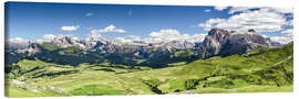 Canvastavla  Seiser Alm panoramic view, South Tyrol - Sascha Kilmer