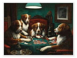 Poster  The poker game - Cassius Marcellus Coolidge
