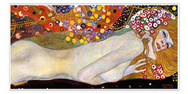 Poster  Vattenormar II (detalj) - Gustav Klimt