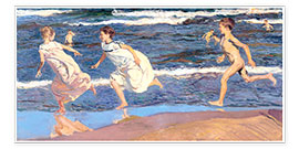 Poster Running Along the Beach