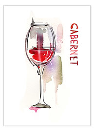 Poster  A glass of cabernet